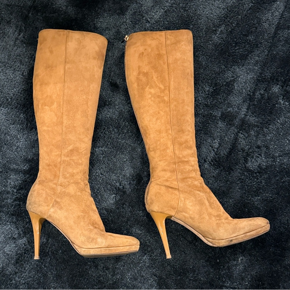 Jimmy Choo Camel Suede Knee-High Women's Boots Sz 38